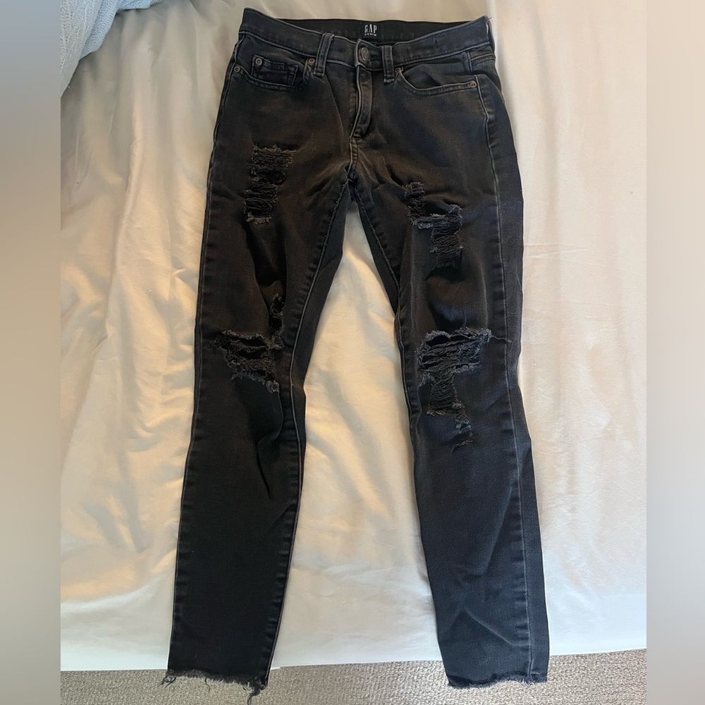 GAP Black Ripped Skinny Jeans